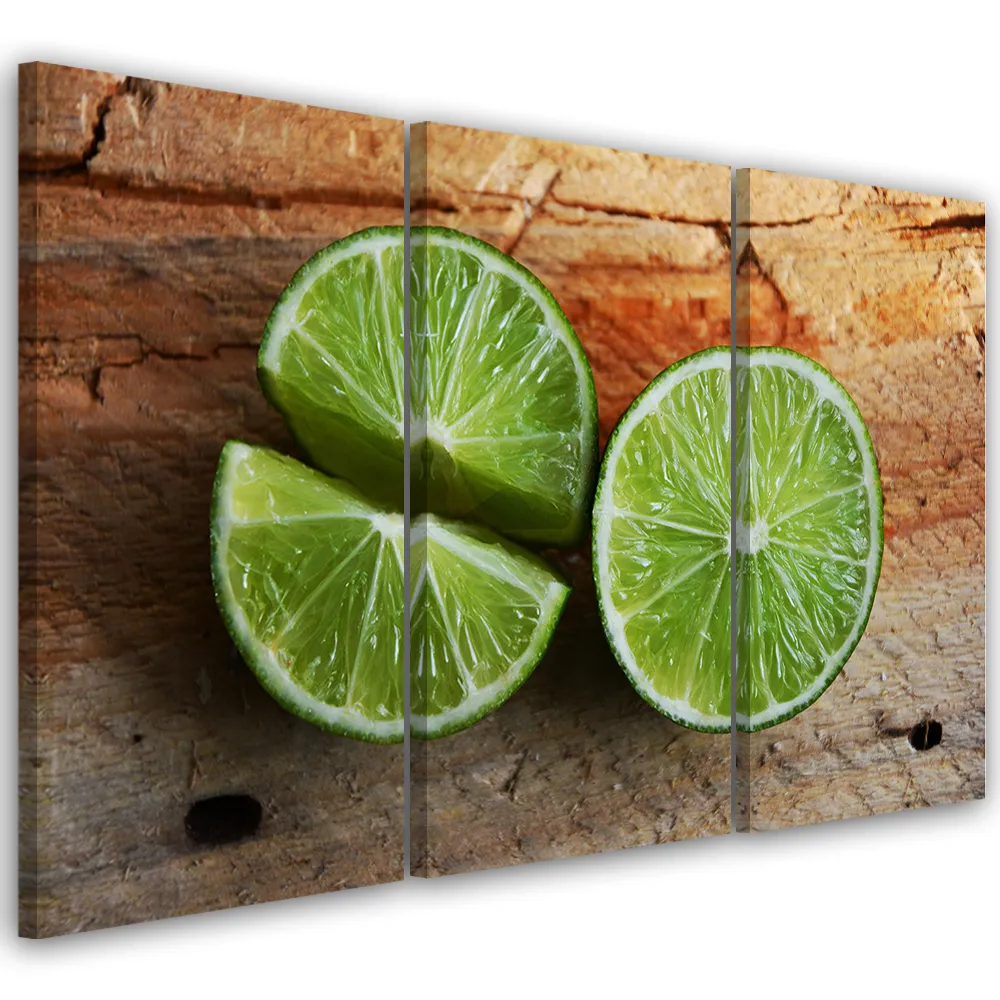 obraz-tryptyk-limonka-owoc-60x30-stan-nowy