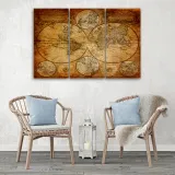 obraz-tryptyk-stara-mapa-swiata-60x30-stan-nowy