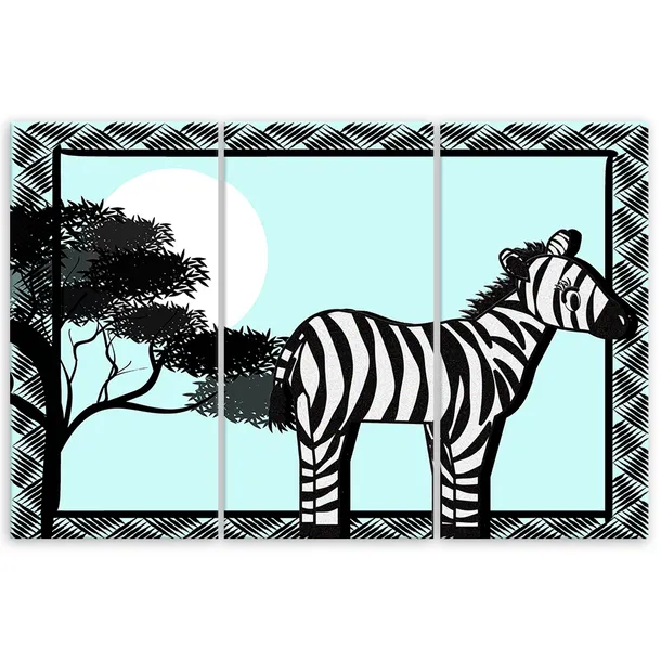 obraz-tryptyk-zebra-60x40-sposob-wykonania-druk-cyfrowy