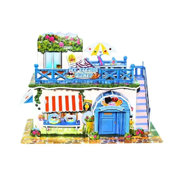 puzzle-3d-lodziarnia-stan-nowy-material-papier-karton-pianka