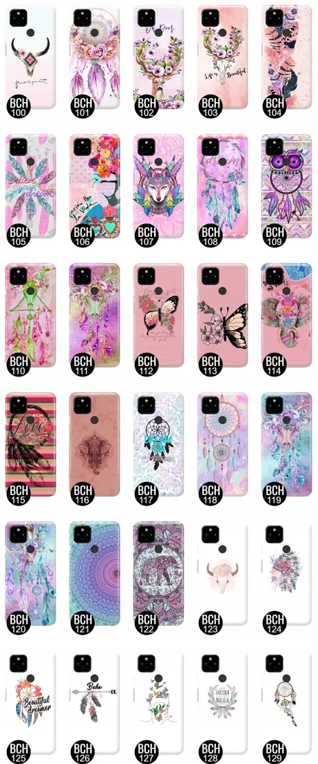 etui-do-google-pixel-4a-5g-case-boho-leaves-wzory