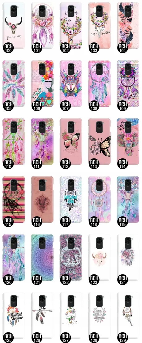 etui-do-xiaomi-redmi-note-9-case-boho-leaves-wzory