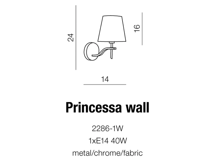 lampa-scienna-kinkiet-princesa-stan-nowy-dlugosc-wysokosc-24-cm
