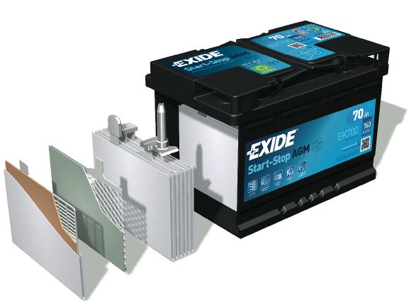 AKUMULATOR EXIDE START-STOP AGM 70AH 760A EK700 - ERLI.pl