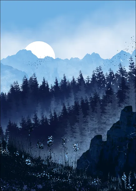 blekitny-las-plakat-40x50-cm