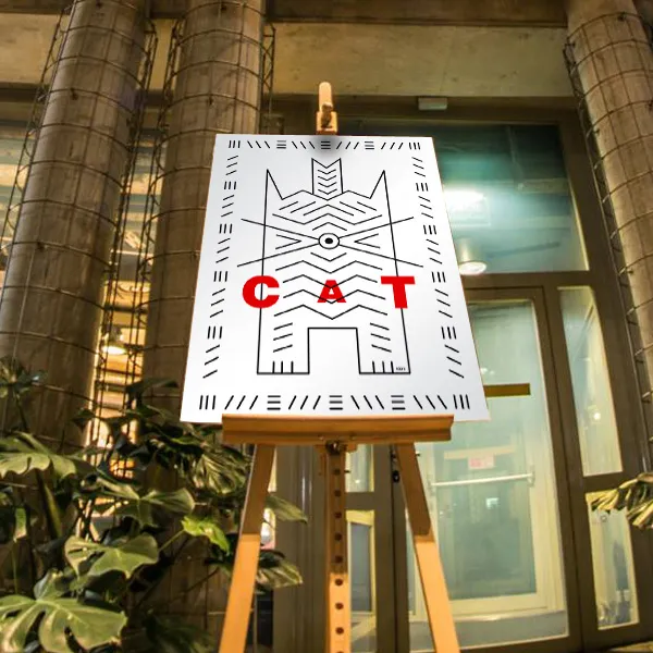 cat-white-plakat-40x50-cm-stan-nowy