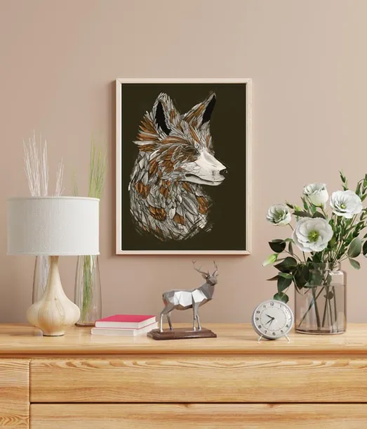 feathered-fox-black-plakat-60x80-cm-stan-nowy