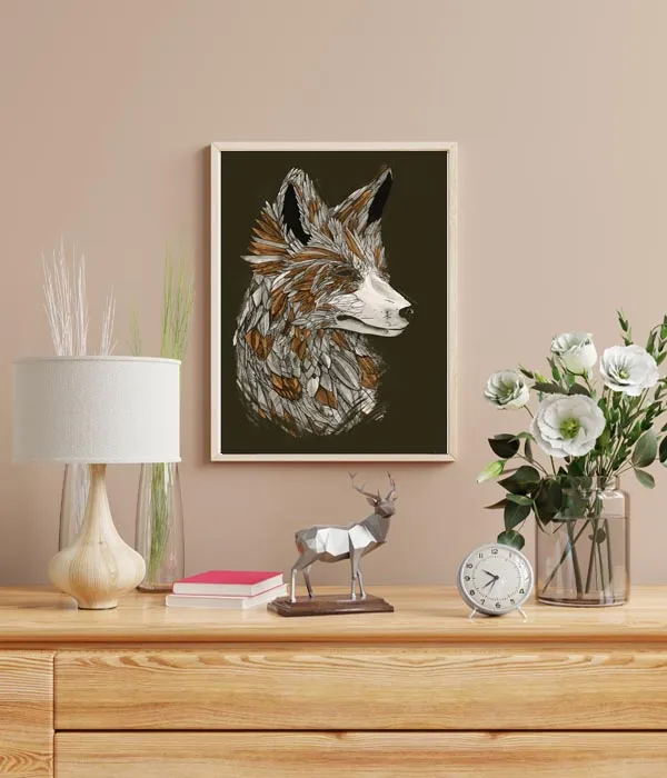 feathered-fox-black-plakat-60x80-cm-stan-nowy