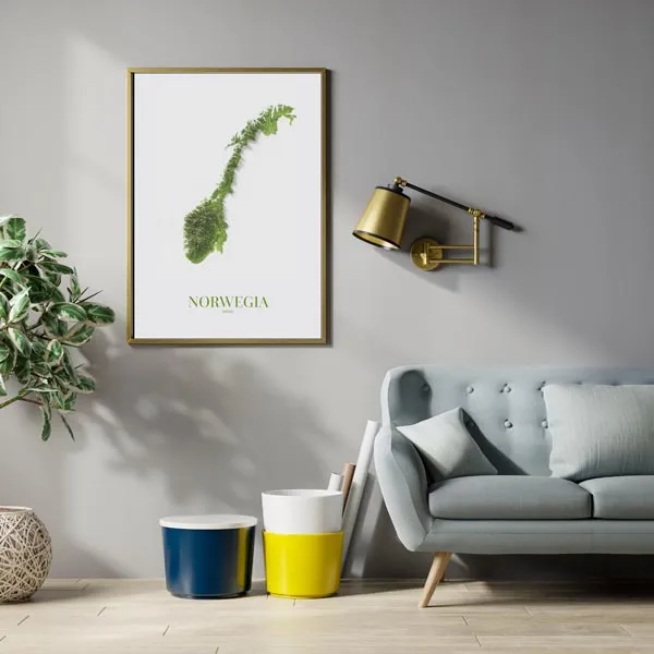 norwegia-mapa-plakat-30x40-cm