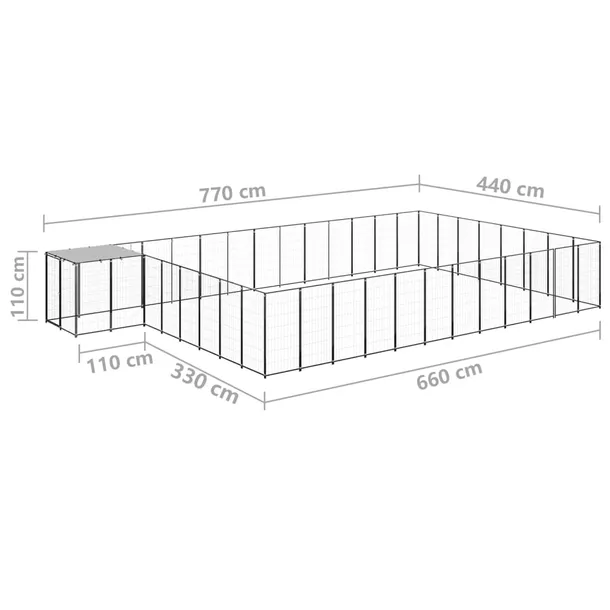kojec-dla-psa-czarny-3025-m-stalowy-wysokosc-110-cm