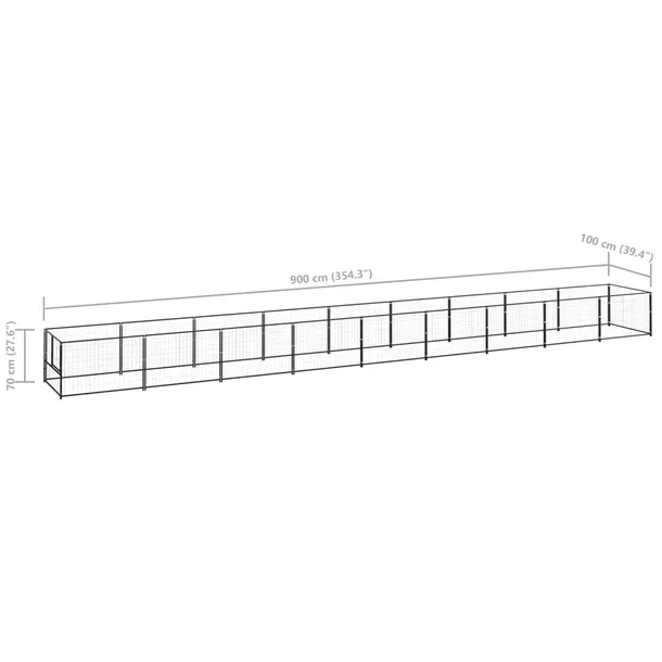 kojec-dla-psa-czarny-9-m-stalowy-wysokosc-70-cm