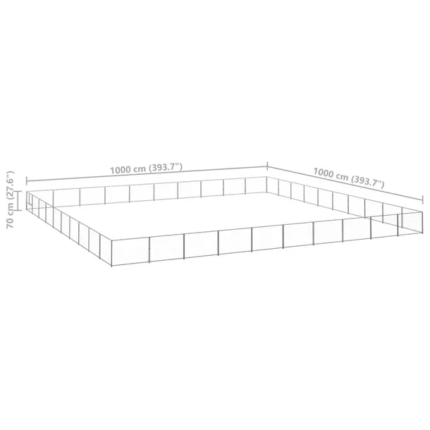 kojec-dla-psa-srebrny-100-m-stalowy-wysokosc-70-cm