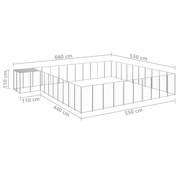 kojec-dla-psa-srebrny-3146-m-stalowy-wysokosc-110-cm
