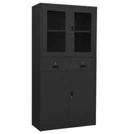 szafa-biurowa-antracytowa-90x40x180cm-stal-i-szklo-hartowane