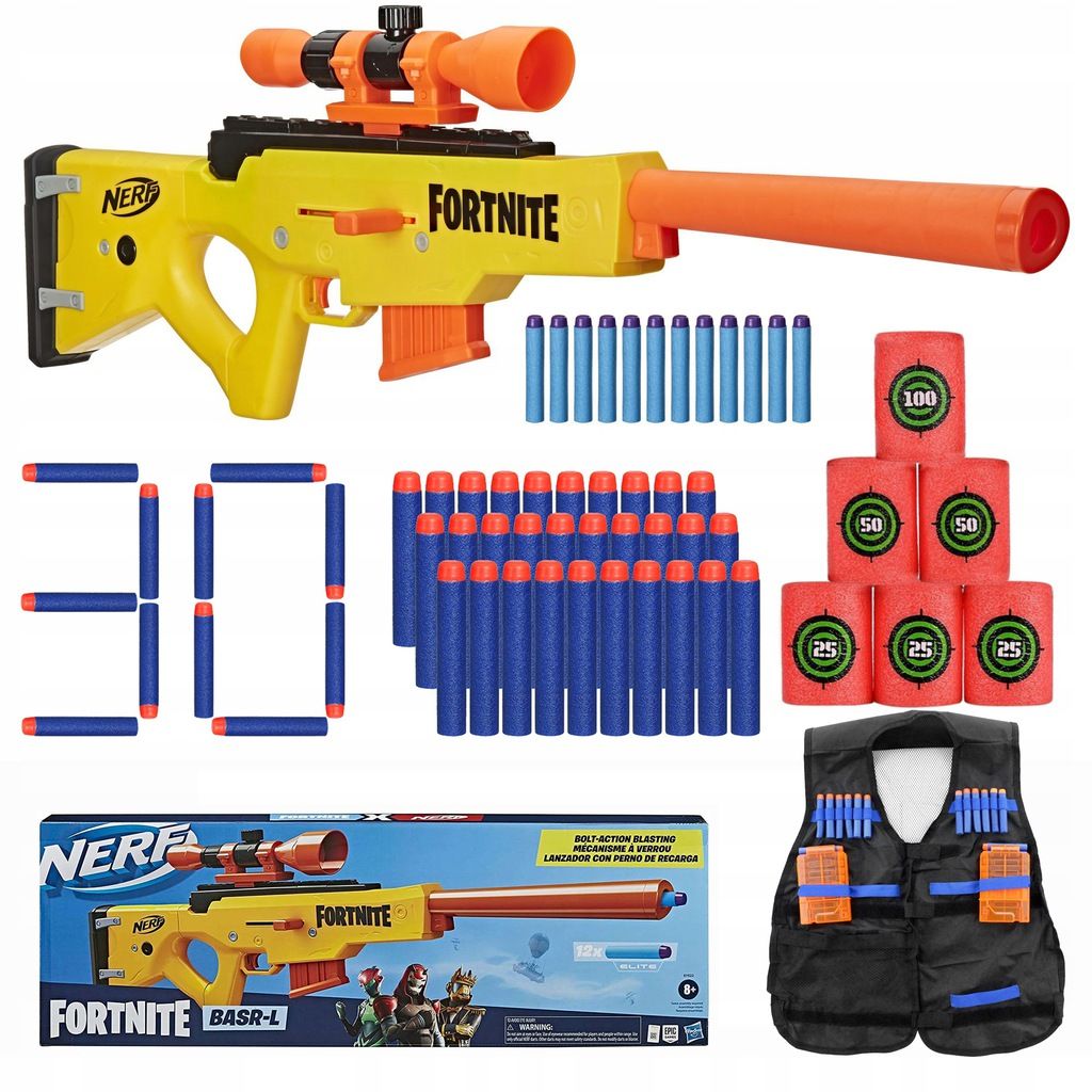 WYRZUTNIA NERF FORNITE BASRL SNAJPER DUŻY ZESTAW ERLI.pl