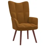 fotel-brazowy-obity-aksamitem