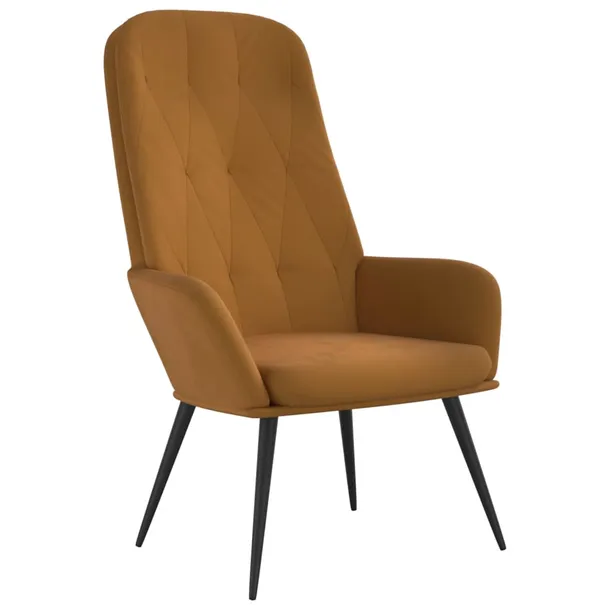 fotel-brazowy-obity-aksamitem