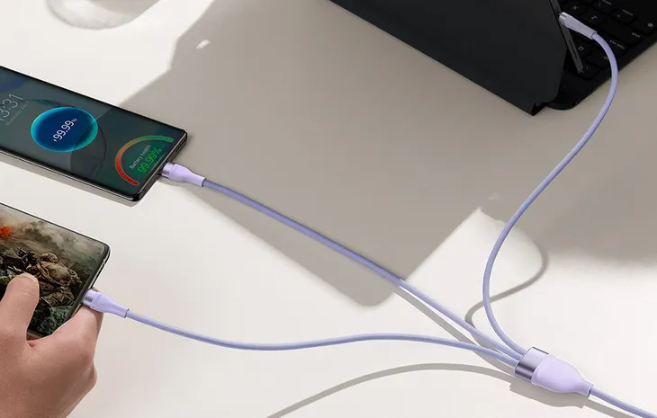 kabel-usb-3w1-baseus-flash-series-2-usb-c-micro-usb-lightning-100w-kolor-fioletowy-dlugosc-przewodu-1-2-m