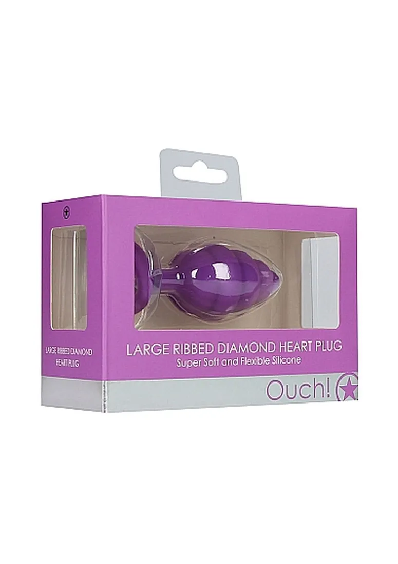 large-ribbed-diamond-heart-plug-purple