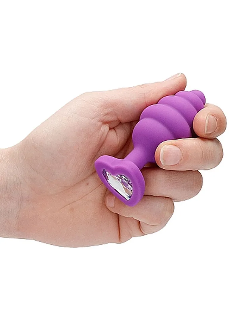 large-ribbed-diamond-heart-plug-purple