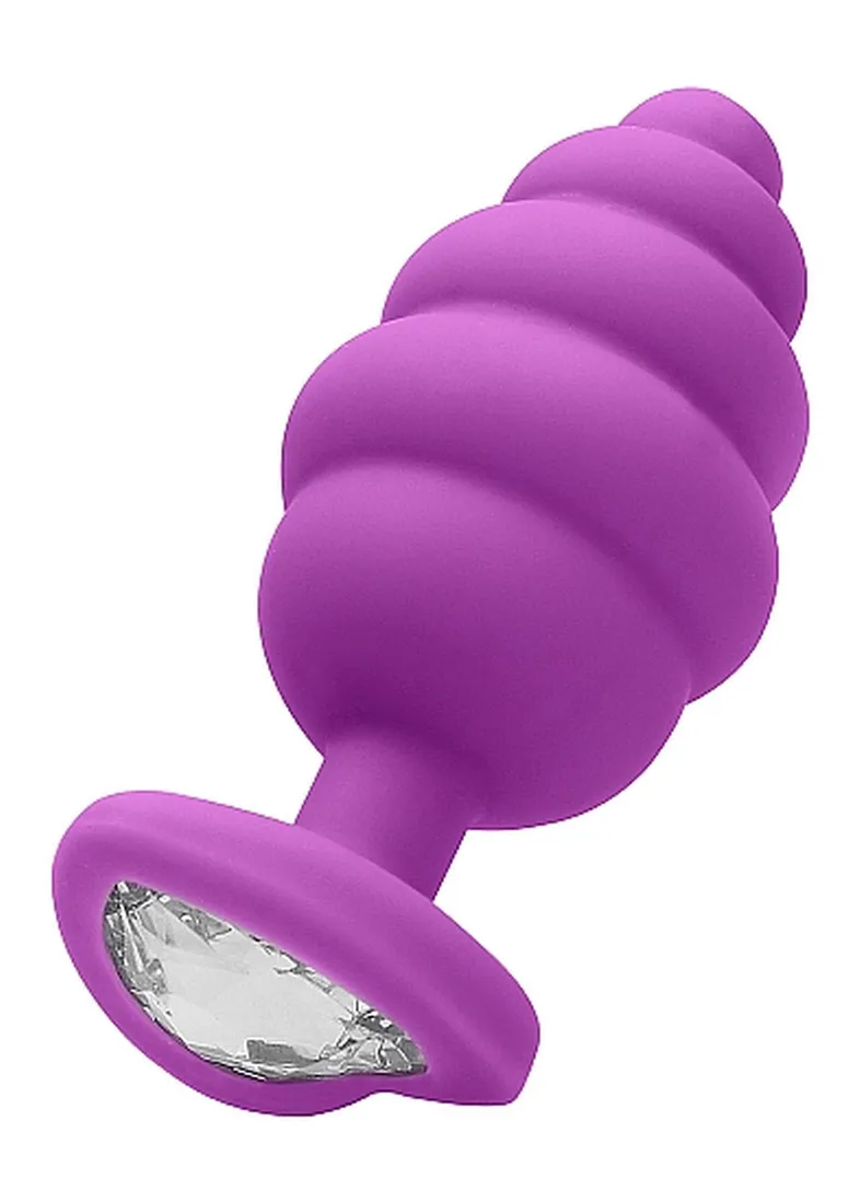 extra-large-ribbed-diamond-heart-plug-purple