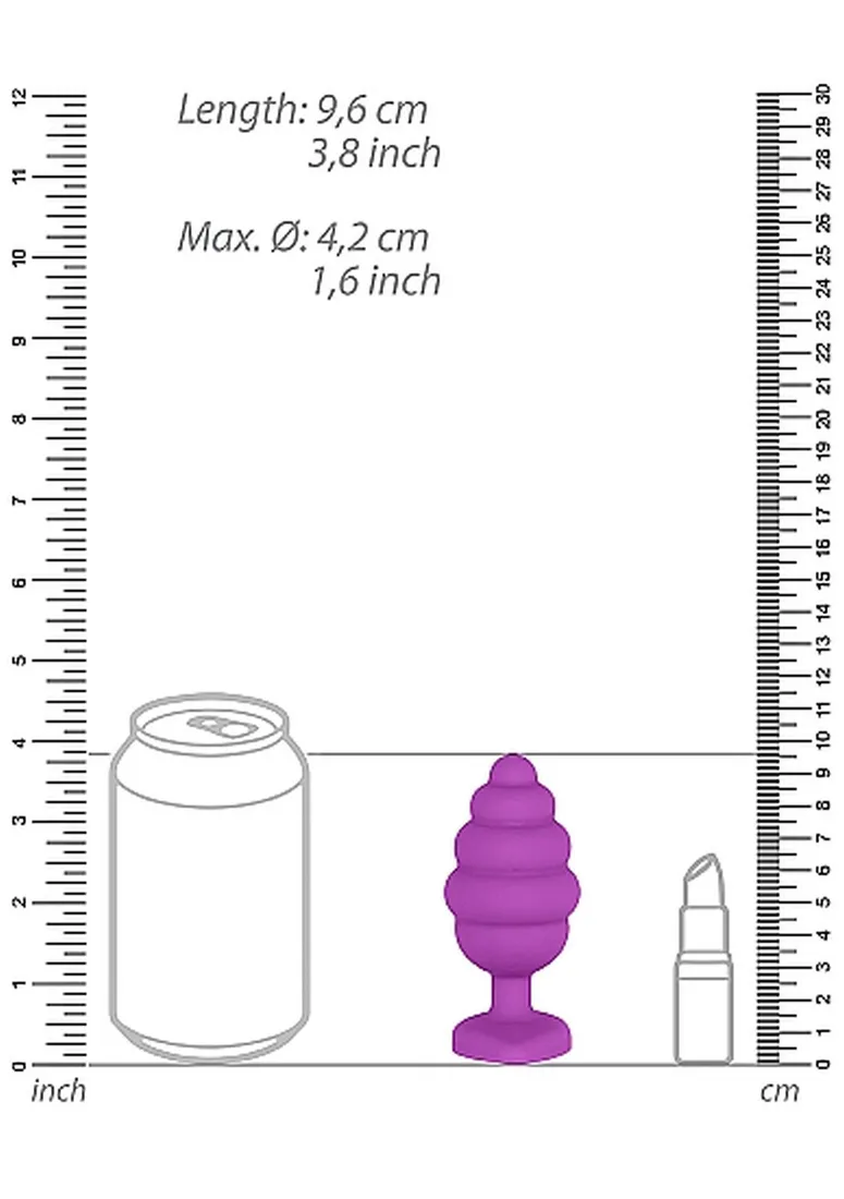 extra-large-ribbed-diamond-heart-plug-purple