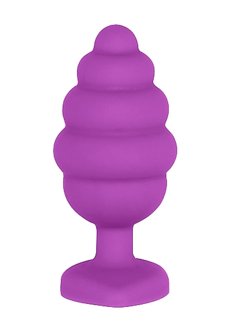extra-large-ribbed-diamond-heart-plug-purple