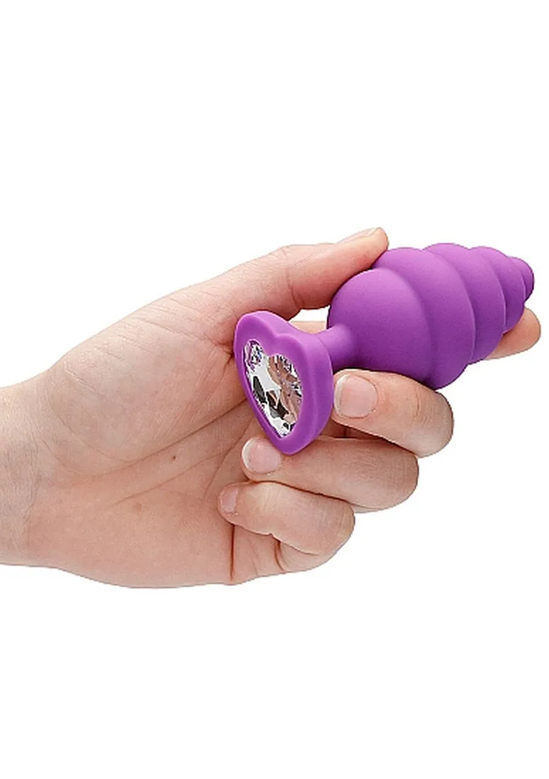 extra-large-ribbed-diamond-heart-plug-purple