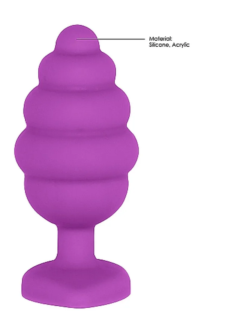 extra-large-ribbed-diamond-heart-plug-purple
