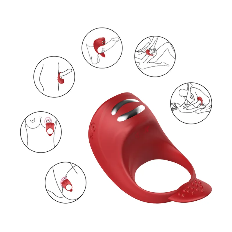 wibrator-silicone-ring-red-usb-7-function-electro-stim-remote-control