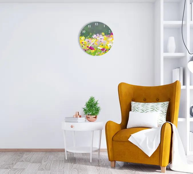 zegar-scienny-cichy-pole-kwiatowe-sr-30-stan-nowy