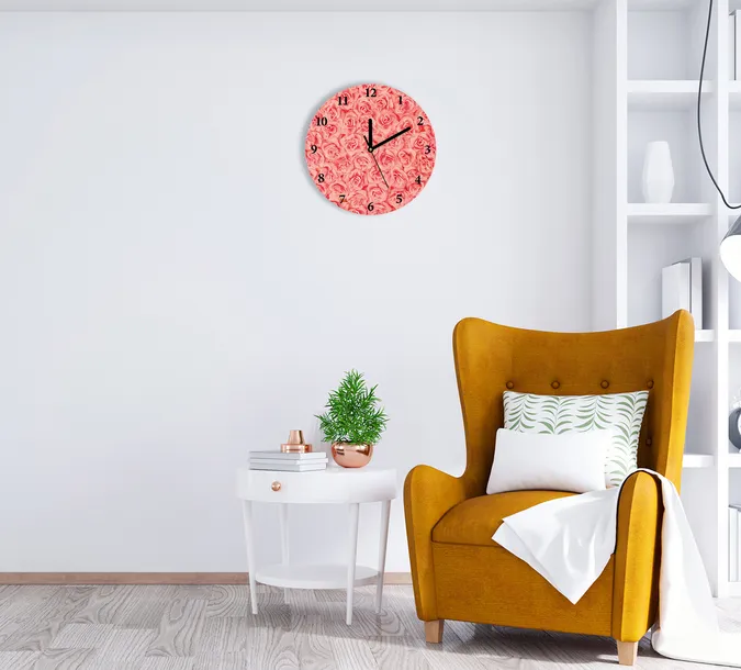 zegar-scienny-cichy-jasne-roze-sr-30-stan-nowy