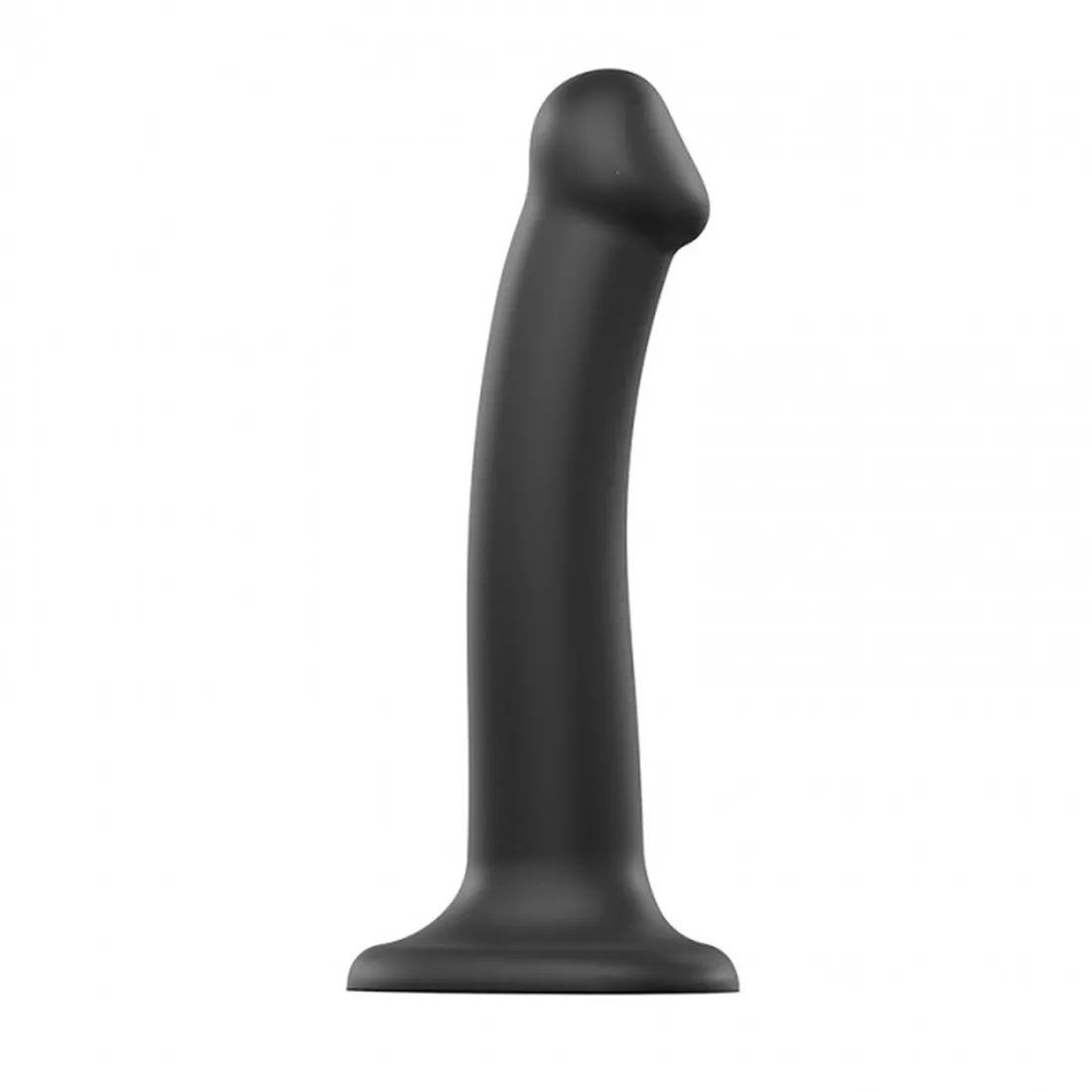 semi-realistic-dual-density-bendable-dildo-black-m