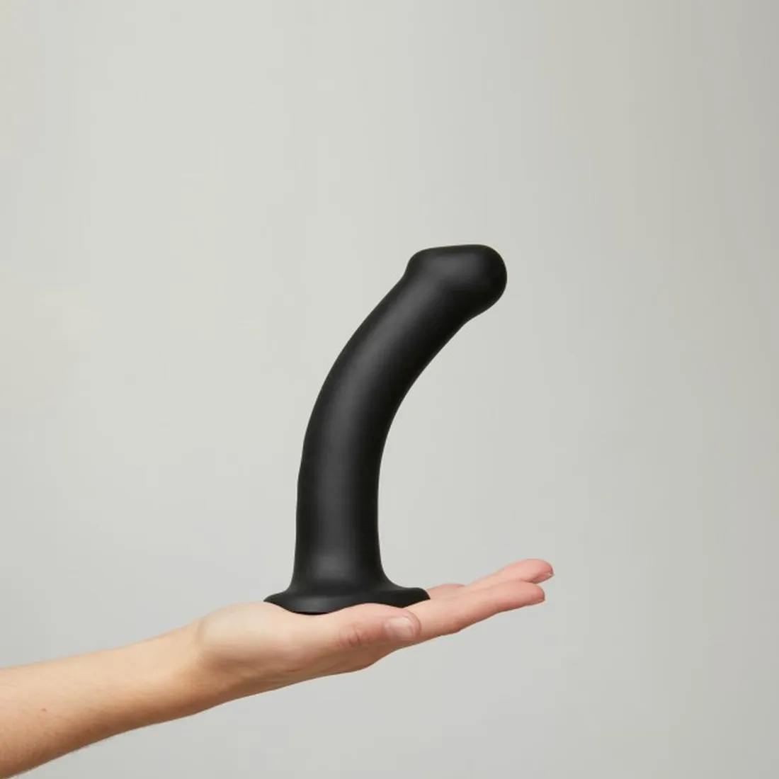 semi-realistic-dual-density-bendable-dildo-black-m
