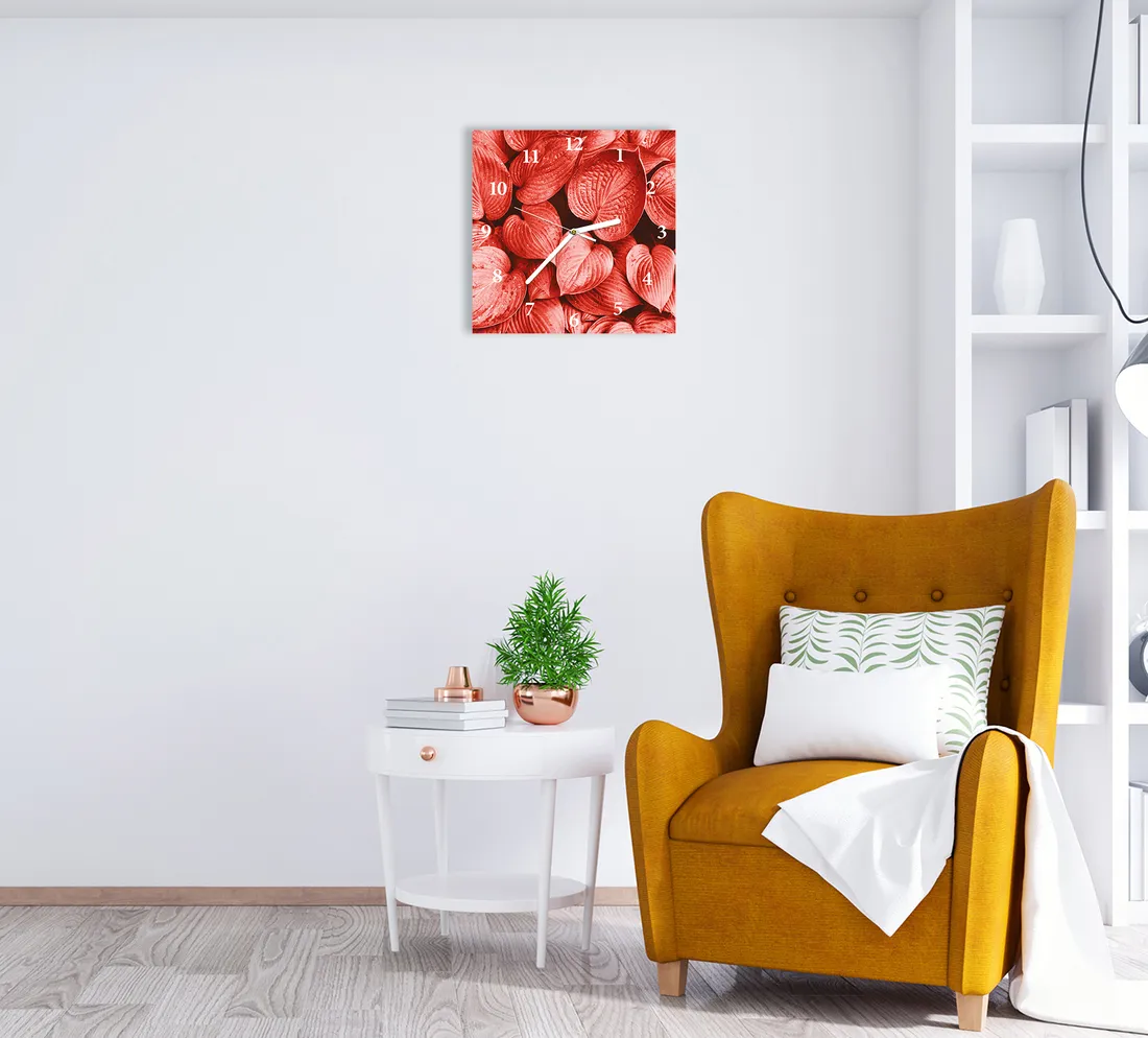 zegar-scienny-cichy-liscie-serca-30x30