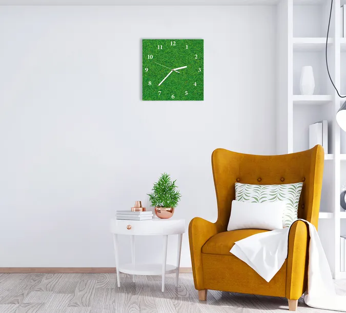 zegar-scienny-cichy-trawnik-30x30-stan-nowy