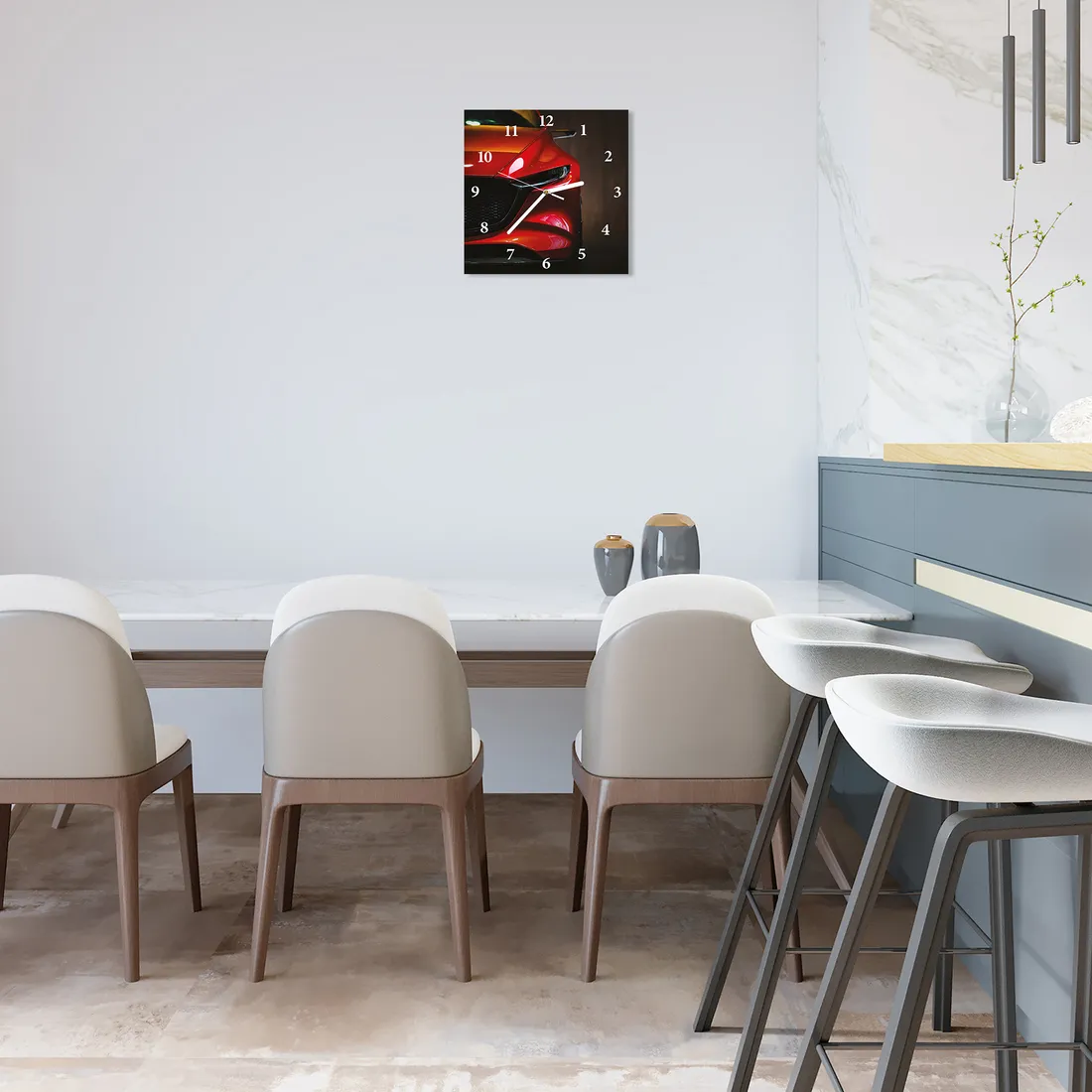 zegar-scienny-cichy-red-supercar-30x30