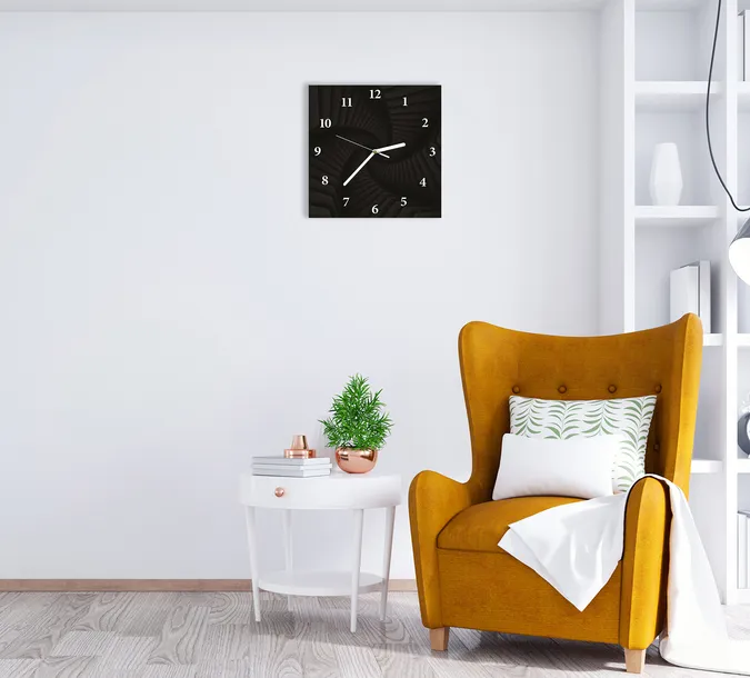 zegar-scienny-czarne-schody-30x30-stan-nowy