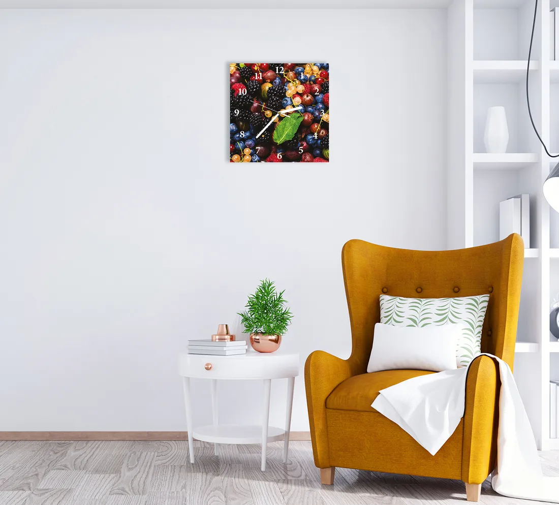 zegar-scienny-cichy-winogrona-30x30