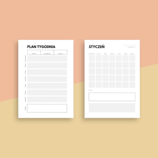 Niedatowany Planer Roczny Do Druku (+ karty organizacyjne) ERLI.pl