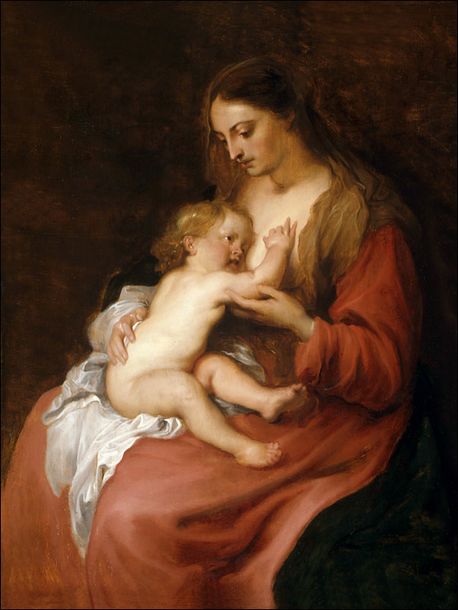 Virgin and Child, Anthony van Dyck - plakat 40x60 cm-Zdjęcie-0