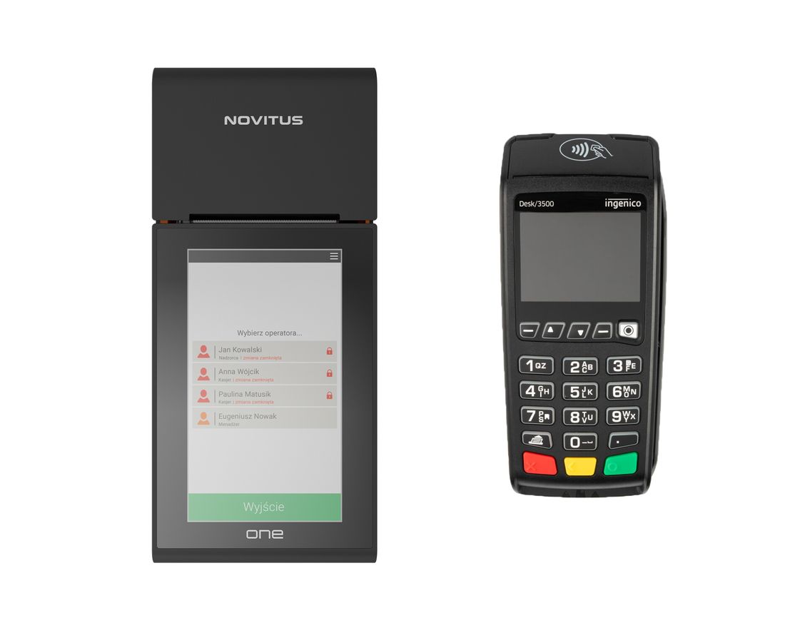 Novitus One Online WiFi Kasa fiskalna+terminal Ingenico Desk 3500