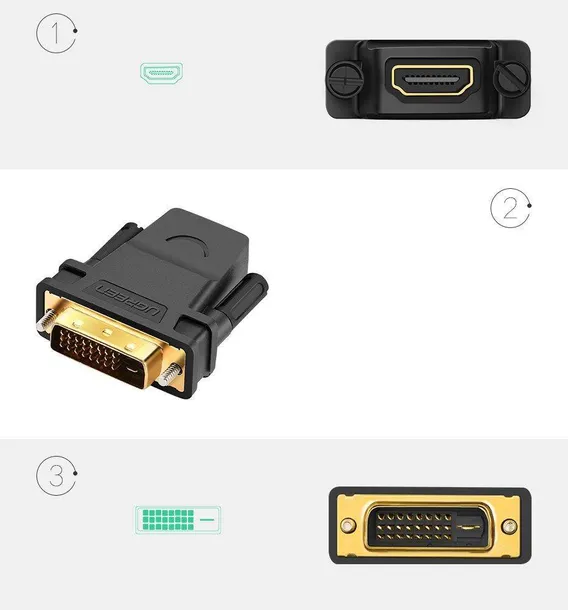 adapter-dvi-hdmi-ugreen-full-hd-czarny-waga-z-opakowaniem-0-3-kg