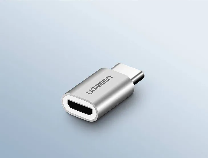 adapter-micro-usb-do-usb-c-ugreen-us157-bialy-waga-z-opakowaniem-0-3-kg-stan-nowy