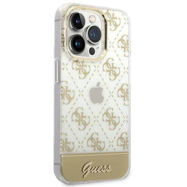 oryginalne-etui-iphone-14-pro-guess-hardcase-4g-pattern-script-zlote-stan-nowy-waga-z-opakowaniem-0-3-kg
