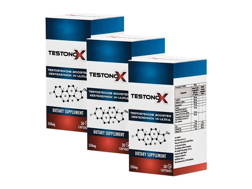 3x TESTOSTERONE TESTONOX ZESTAW NA MEGA MASE !! ERLI.pl