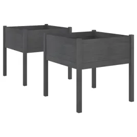 donice-ogrodowe-2-szt-szare-70x70x70-cm-drewno-sosnowe