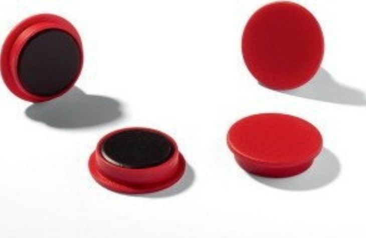 Magnesy magnetyczne punkty 15 mm 10 sztuk czerwone