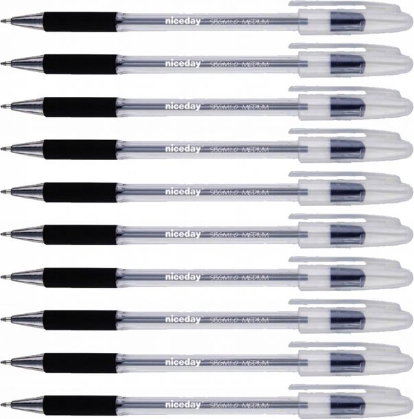 Długopis Niceday SBGM1.0 0.4mm czarny tusz x 10