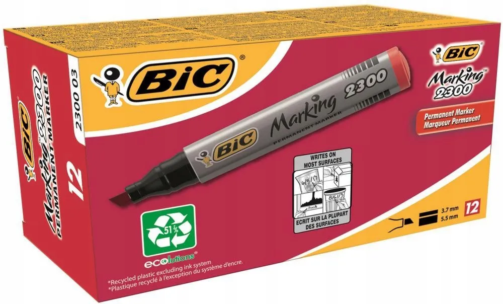 marker-permanentny-bic-2300-sciety-czerwony-x-3